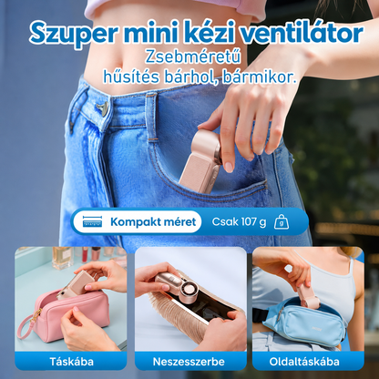 GlowWave MiniCool - hordozható mini ventilátor LED kijelzővel
