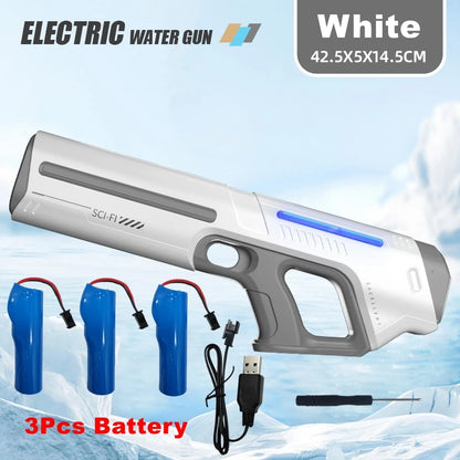Electric Water Guns for Adults Powerful Squirt Automatic Suction Water Storage Gun Blasters Summer Pool Outdoor Game Toy Gift